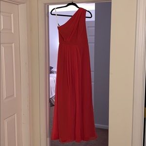 GREAT color! One-Shoulder special occasion dress